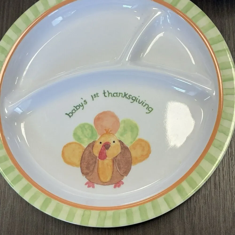 Pottery Barn Kids Baby’s First Thanksgiving Melamine 1 Child Place Setting Set